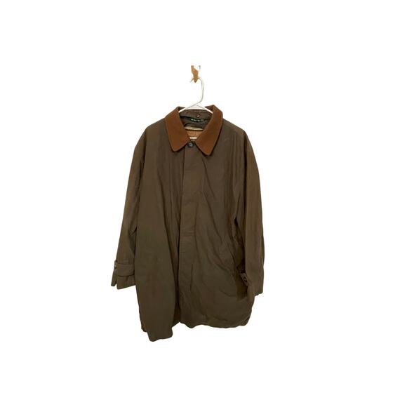 Polo Ralph Lauren Trench Coat Brown Collar Vintage 90s XL Peaky Blinders Retro - Picture 1 of 5